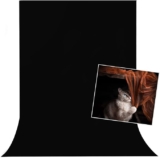 HIFFIN® Black 6X9FT Professional Backdrop for Background Photography Background Stand for Photo Light Studio Accurate Size (6×9 Ft, Black)