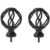 AmazonBasics Lattice Cage Curtain Rod Finials, Set of Two, Black