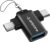Ambrane 2 in 1 OTG Adapter Micro USB+USB Type C to USB A 3.0 Female Connector, | High-Speed Data Transfer 10Gbps| OTG Pen Drive Adapter Compatible with Laptop, Mobile, Tablet (No Charging Support)