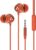 Ambrane Stringz 38 Wired Headphones with Mic, Powerful HD Sound with High Bass, Tangle Free Cable, Comfort in Ear Fit, 3.5mm Jack (Amber Orange)
