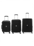 Aristocrat Hard Body Set of 3 Luggage 4 Wheels – Armstrong 3 (Small 53cm|Medium 65cm|Large 78cm) – Trolley Bag – Black, Blue