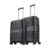 Aristocrat Harbour Set of 2 Trolley Bag 55, 66 cm | Small+Medium | Polypropylene Hard Luggage | Smooth 8-Wheel Suitcase | Combination Lock with Sturdy Zipper | 7-Year Warranty – Unisex (Black)