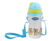 Baby Grow Cute Baby Portable Straw Baby Feeding Bottle with Rope 330ml (Blue)