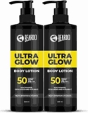 Beardo Ultraglow Body Lotion for Men’s Skin | Intense Hydration for Winter | Ultra-light Weight & Instant Absorption| Heals & Repairs Skin | 250ml x 2