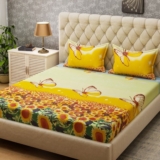Bombay Dyeing 160 TC Microfiber Double Floral Bedsheet (2 Pillow covers, Yellow) Rs.999