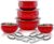 Classic Essential Red Coloured Handi, 5 Pcs set, 12cm, 14cm, 750ml,16cm, 18cm, 20cm(350ml,550ml,1200ml,1650ml) Cookware Set  (Stainless Steel, 10 – Piece)