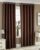 Exporthub Plain 2 Piece Eyelet Polyester Door Curtain Set – 7ft, Brown