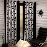 Fashion String Polyester 2 Pieces Window Curtain Set, 5 Feet Long, Brown – (116 Cm x 152 Cm)