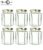 Favola Essentials Hexagonal Lug Glass Jar, Gold Lid, 250 ml, Set of 6, Clear