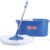 Gala Aqua Spin Mop with 4 Wheels & Big Bucket with 2 Microfiber Refills, Floor Cleaning Mop with Bucket, pocha for Floor Cleaning, Mopping Set (White and Blue)