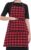 GLUN Waterproof Full Size Unisex Kitchen Checkered Apron with 2 Big Front Centre Pocket and Adjustable Neck Strap (RED-CHECKERED)