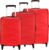 American Tourister Hard Body Set of 3 Luggage 4 Wheels – TRIPRISM SPINNER 3PC SET RED – Red