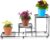 Kuber Industries 3 Tier Metal Plant Stands for Outdoor Balcony and Garden | Flower Pot Indoor Planter Stand for Home Decor | Terrace Plant Organiser | Black