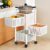 Kuber Industries Kitchen Storage Rack | 3-Tier Square Multipurpose Storage Trolley with Wheels | Revolving Vegetable Rack | Metal Fruit Rack | White