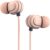 Mivi Rock and Roll W1 Wired Earphones with HD Sound and Powerful Bass with Mic-Champagne Pink