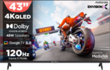 MOTOROLA 109 cm (43 inch) QLED Ultra HD (4K) Smart Google TV 2025 Edition with 5.0 with 48 W speaker, 120Hz Game accelerator, and Dolby Atmos(43UHDGQMVSAQ)