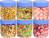 PEARLPET Sapphire Plastic Jar Airtight Stackable Container for Kitchen Storage Set of 6 Pieces, 800 ML