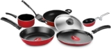 Pigeon Favourite 7 Piece Gift Set Non-Stick Coated Comes with Fry Pan, Kadhai, Lid, Sauce Pan, Spatula, Tadka Pan and a Tawa – Gas Stove Compatible (Red)