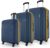 Safari Genius Alley Set of 3 (Cabin + Medium + Large) Trolley Bags Hard Case Polypropylene, 4 Wheels, 360 Degree Wheeling Luggage, Suitcase for Travel, Navy