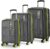 Safari Zany Recessed Tsa Lock, 8 Wheels, Hardside (Cabin & Check-in) Polycarbonate Trolley Spinner Luggage Set of 3, Black Color 55Cm, 67Cm & 78Cm, Small, Medium, Large