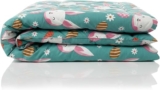 SITSNOOZE Printed Pet Blanket for Dogs & Cats | Quilted Cotton | Mild Winter Soft & Warm Pet Blanket (Turquoise Green)
