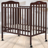 Little Olive Star Wooden Baby Cot For New Born – Brown Cot