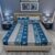 Status Contract Cotton Rich Double Bedsheet with 2 Pillow Covers for Bed Room, Home, Hotel-120 GSM (Blue Stripes)