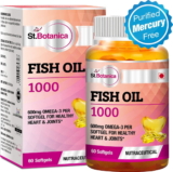 St.Botanica Fish Oil 1000 mg (Double Strength) with 600 mg Omega 3 – 60 Softgels