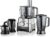 Usha FP 3811 Food Processor 1000 Watts Copper Motor with 13 Accessories(Premium SS Finish), Black and Steel