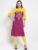 WESTCLO Women Magenta & Yellow Embroidered Straight Kurta