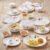 Larah by Borosil Pack of 34 Opalware Galaxy Rosalie Crockey Set for Dining & Gifting, Plate & Bowl Dinner Set